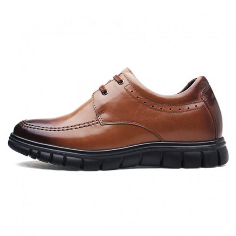 Leather Men Casual Elevator Lifting Shoes To Get Taller