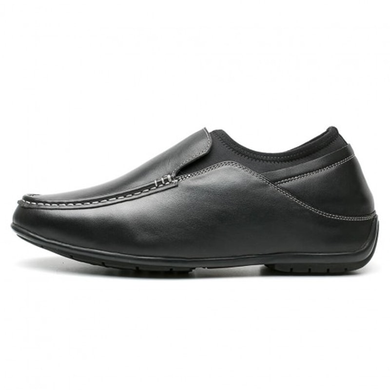 Black Slip On Hidden Heel Height Enhancement Shoes With Height 6 CM /2. ...