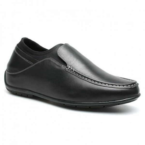 Black Slip On Hidden Heel Height Enhancement Shoes With Height 6 CM /2. ...