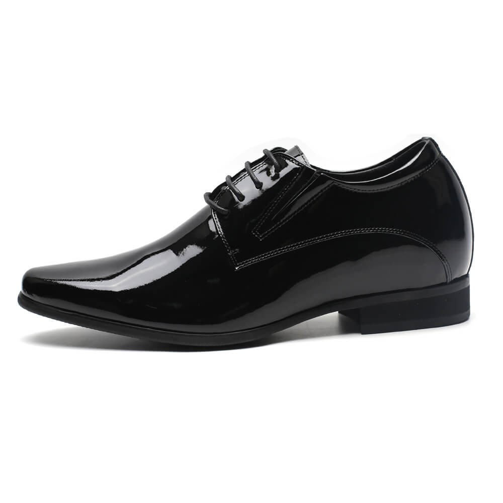 Black Tuxedo Patent Leather Men’s Dress Shoes 8CM / 3.15 Inches - Locaka