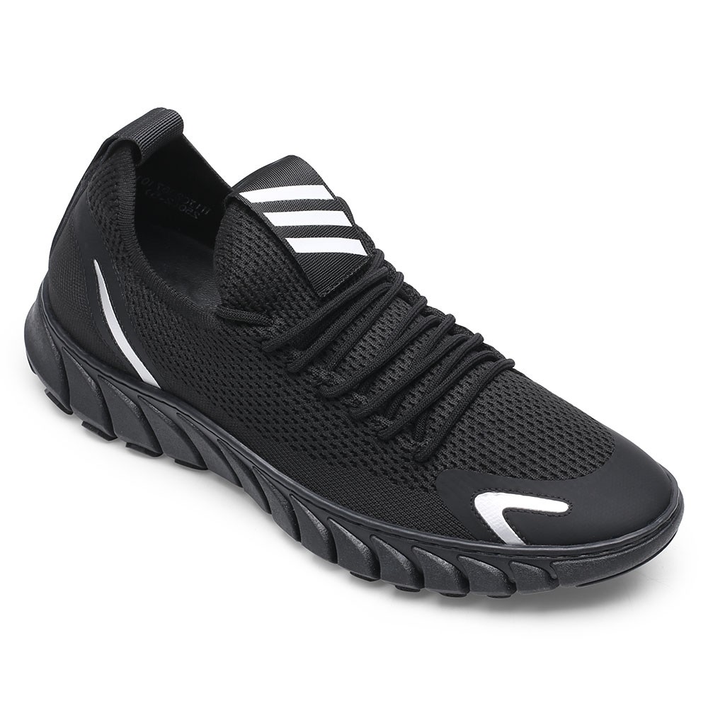 Men’s Elevator Shoes – Black Height Increasing Sneakers – Shoes That ...