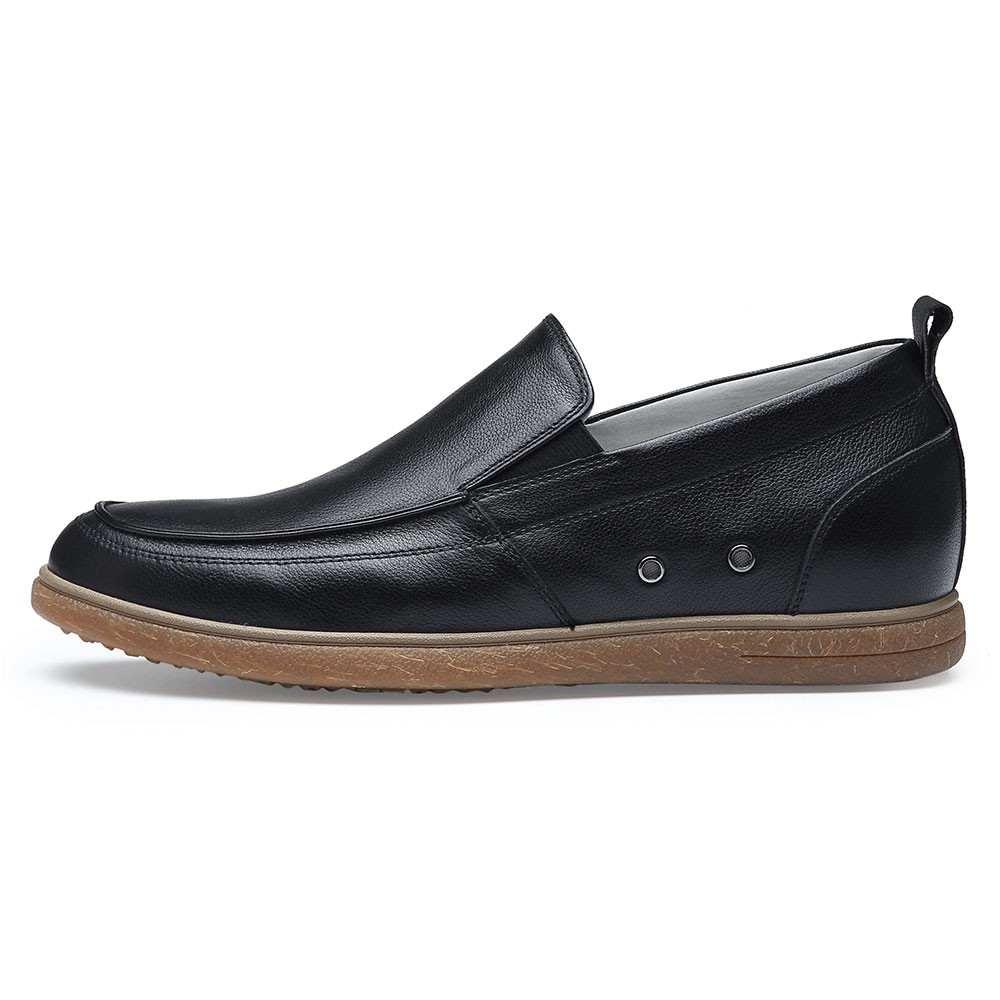 Height Increasing Shoes Black Slip On Casual Shoes That Taller 5CM / 1.95 Inches