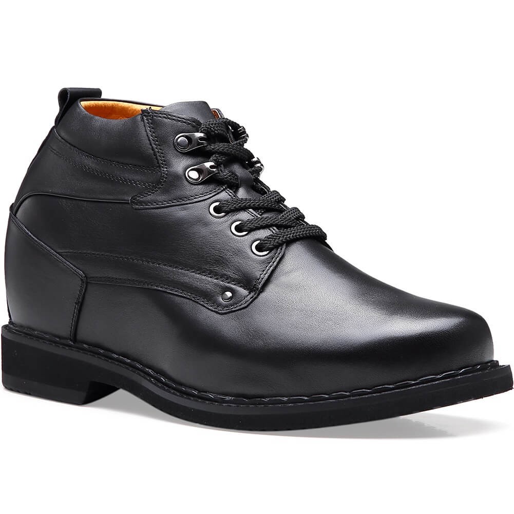 Black Height Increasing Shoes For Men To Look Taller 14 CM