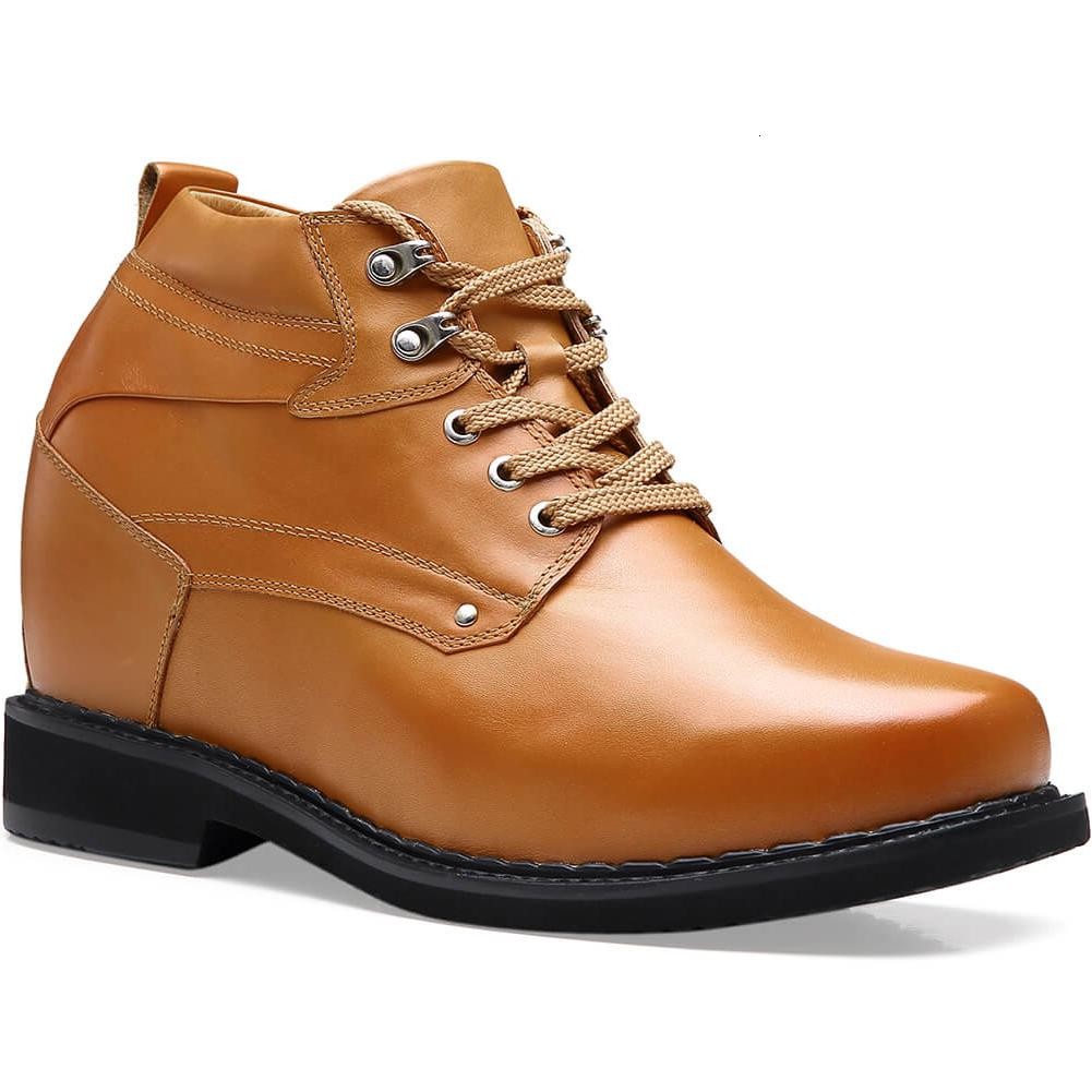 Hidden Heel Working Boots Brown Men Taller Shoes 13 CM / 5.12 Inches