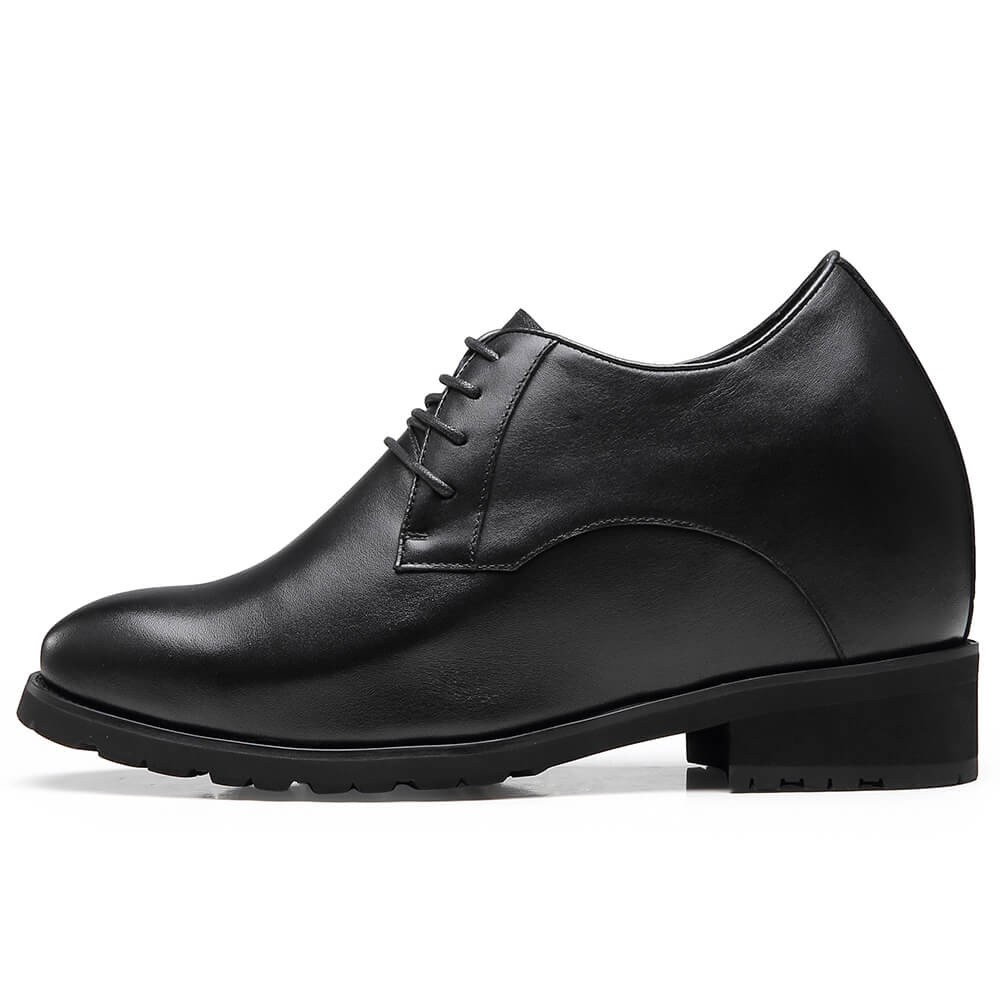 Black Height Increasing Derby Shoes Tall Men Shoes 13CM / 5.12 Inches
